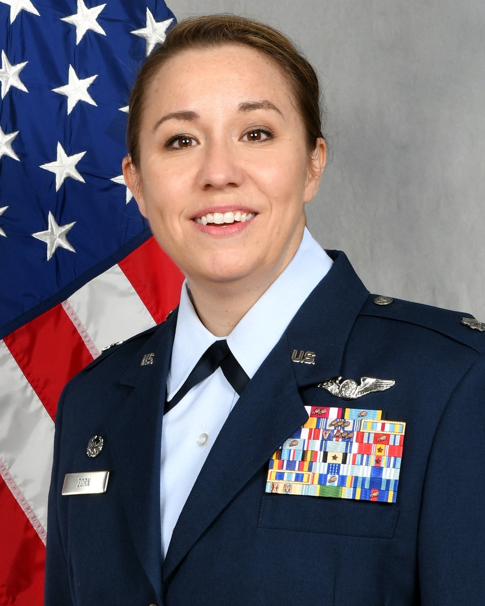 U.S. Air Force Lt. Col. Bridget Zorn, the commander of the 264th Combat Communications Squadron, poses for a portrait in Whiteman Air Force Base, Missouri, June 1, 2019.