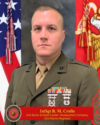 COMPANY FIRST SERGEANT, HEADQUARTERS COMPANY, 23RD MARINE REGIMENT