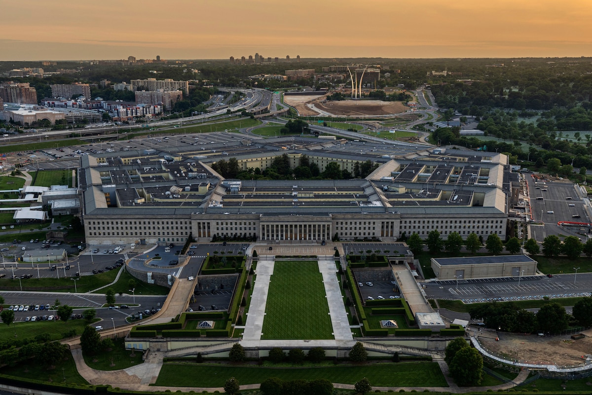 An aerial view of the Pentagon.