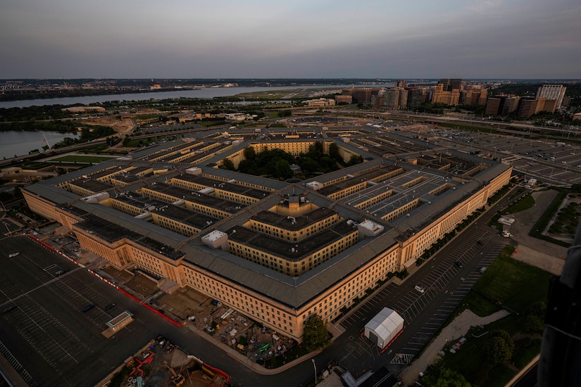 An aerial view of the Pentagon.