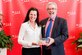 NAWCAD Lakehurst Workforce Operations Office Director Michele Huk (left) accepted the “Best Continuous Partner Award” from New Jersey Institute of Technology during a ceremony on May 5.