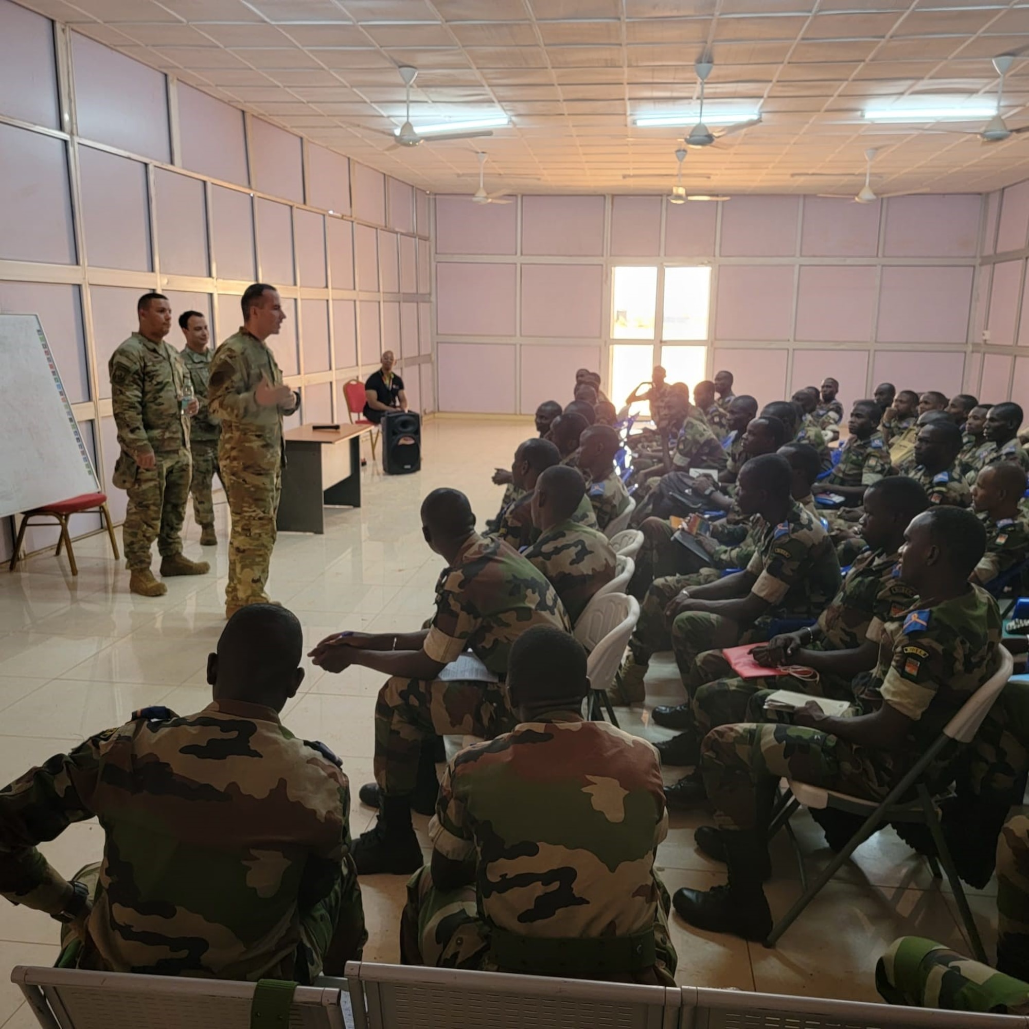Airmen assigned to the 818th Mobility Support Advisory Squadron shared best practices with 58 aircraft maintainers in the Nigerien Air Force regarding their C-130 program.