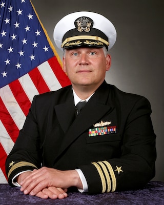 230515-N-SI161-2004 DAHLGREN, Va. (May 15, 2023) Official portrait of Cmdr. Jakub Nowakowski. (U.S. Navy photo by Michael Bova)