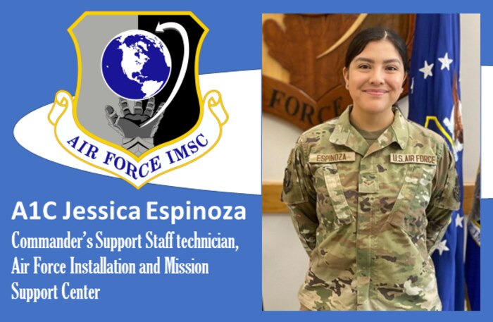 photo of espinoza with AFIMSC shield