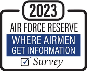Graphic stating 2023 Air Force Reserve Where Airmen Get Information survey.