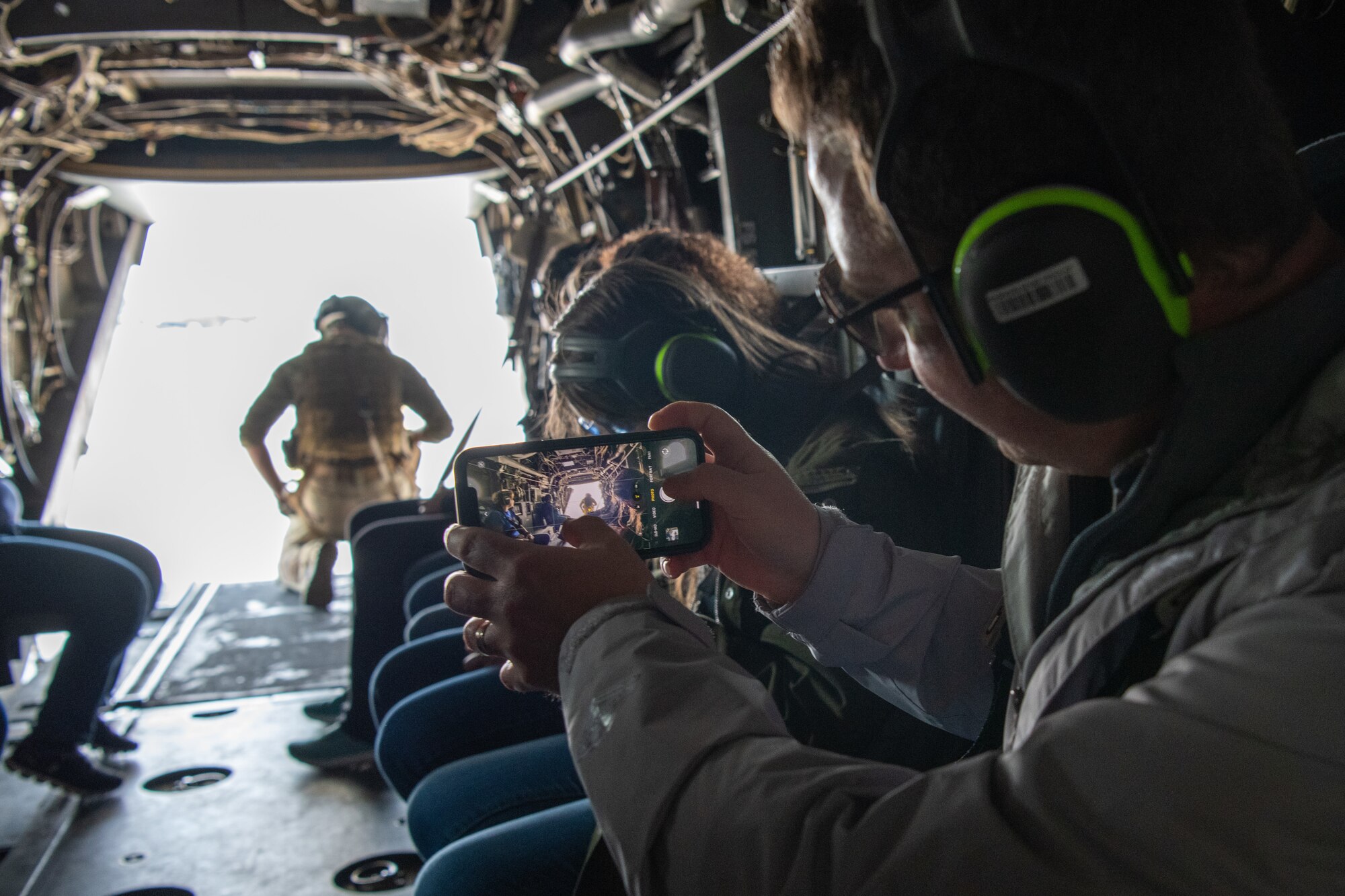photography from inside of CV-22 in flight