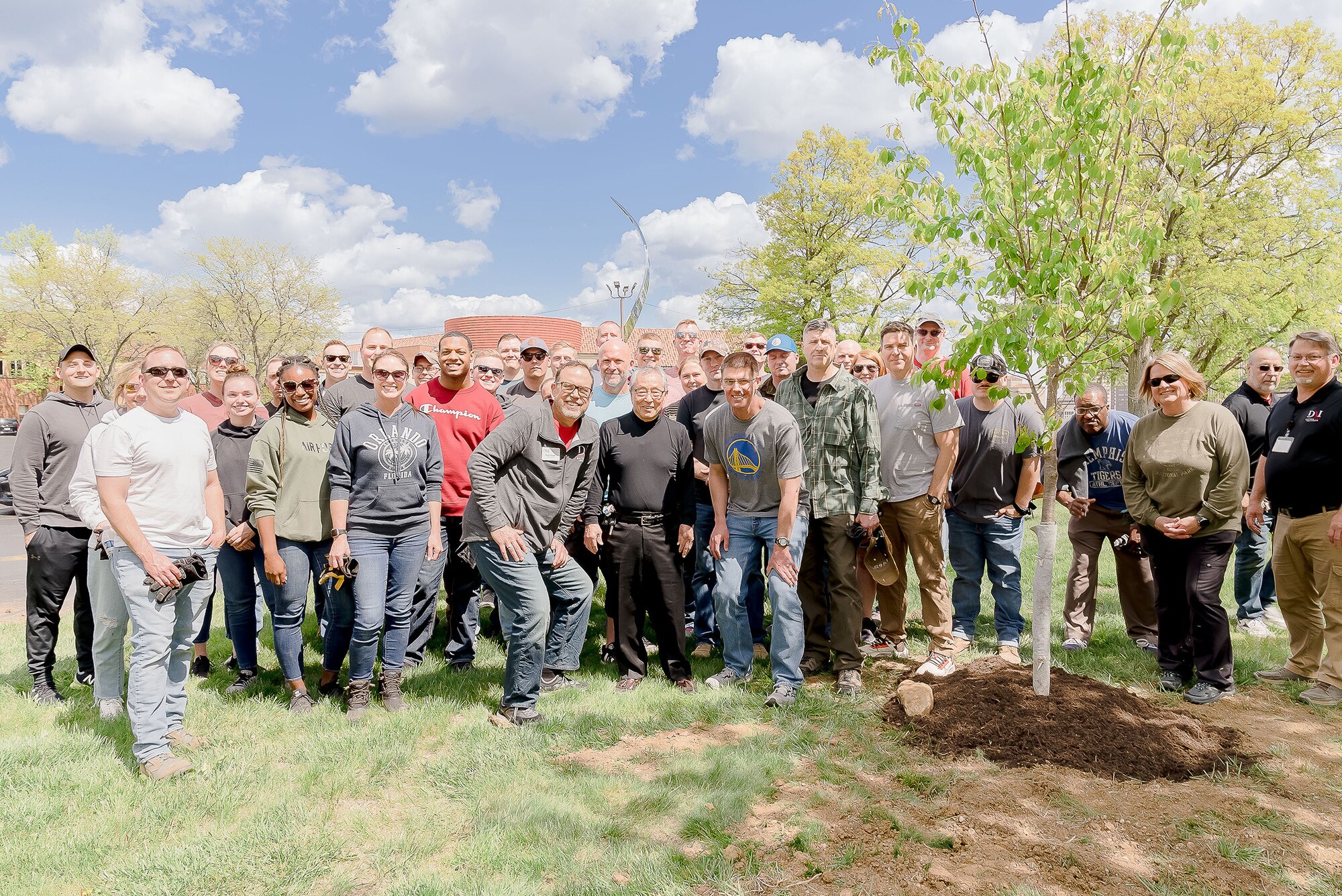 Reserve Citizen Airmen from the 14th Intelligence Squadron contributed to Operation 2000 Cherry Trees through collaboration with the unit’s Honorary Commander, Mr. Michael Roediger, the Director and Chief Executive Officer for the Dayton Art Institute, May 4, 2023. The 45 men and women of the 14 IS devoted an afternoon in support of the project and the DAI by planting and landscaping trees.