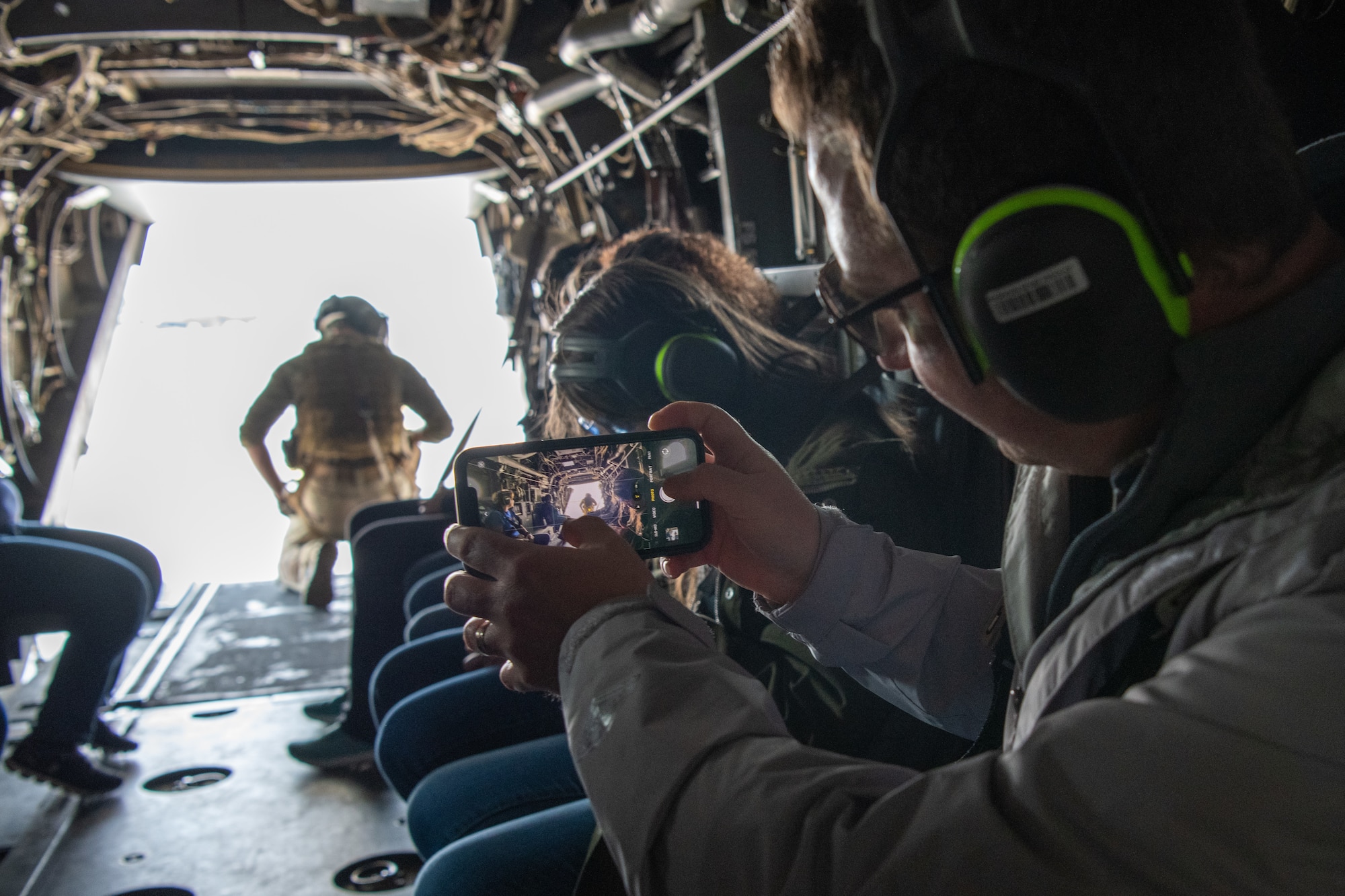 photography from inside of CV-22 in flight