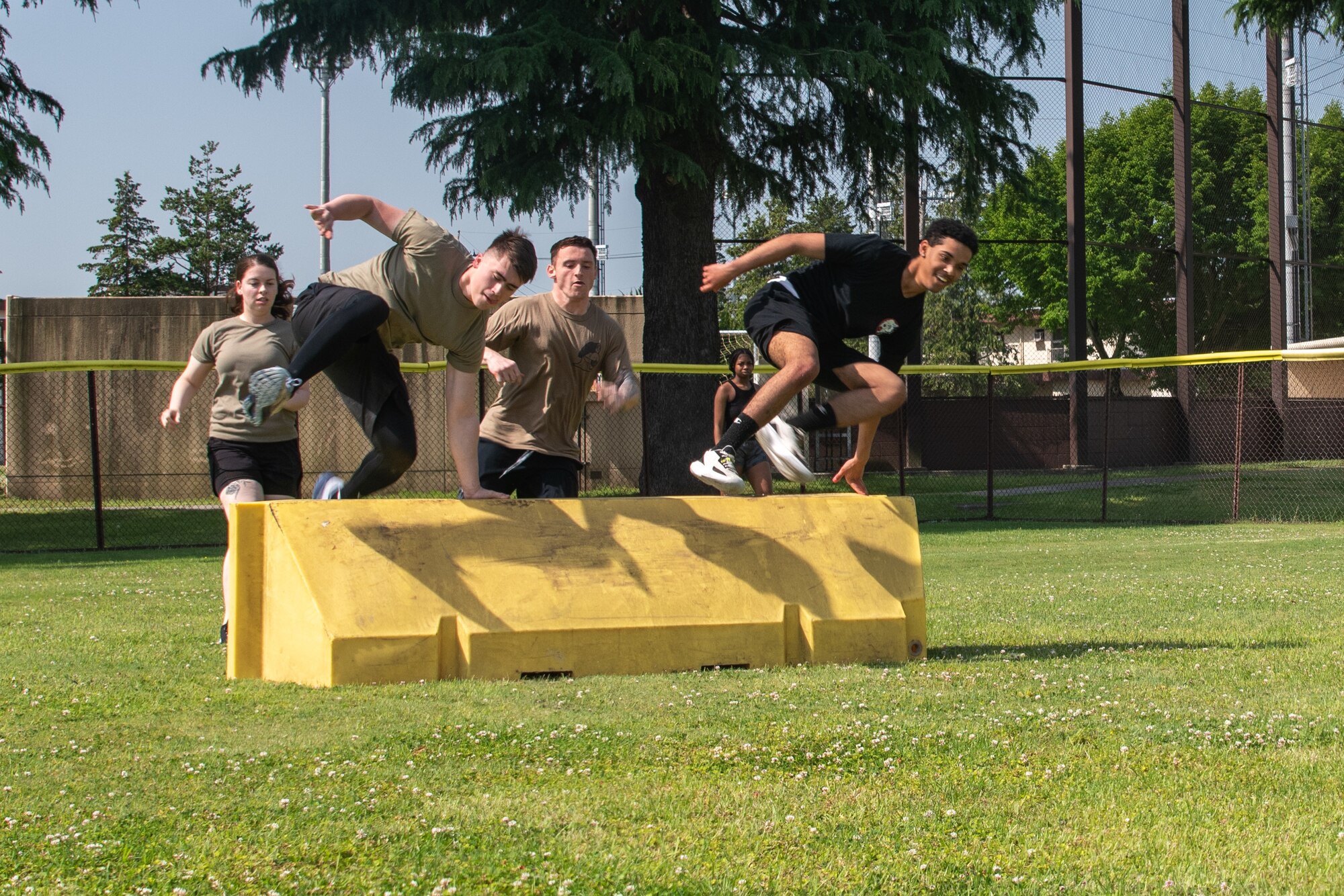 Team hurdle of road block