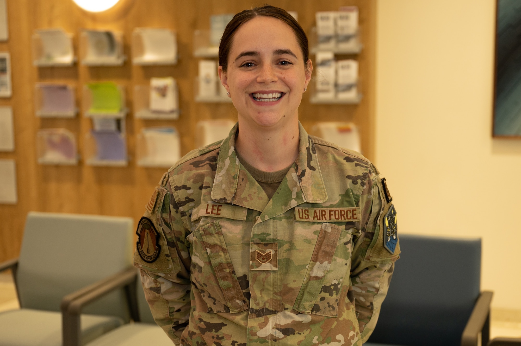 U.S. Air Force Staff Sgt. Brooke Lee, a medical laboratory technician and NCOIC of the 21st Medical Group Laboratory Quality Assurance, is Space Base Delta 1’s Outstanding Performer for the month of May at Peterson Space Force Base, Colorado, May 18, 2023. Lee is from Grand Rapids, Michigan, and has served in the Air Force for six years. She arrived at Peterson SFB 10 months ago and is focused on quality assurance and, more recently, commissioning. (U.S. Space Force photo by Airman 1st Class Justin Todd)
