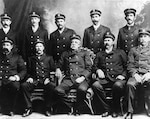 U.S. Life-Saving Service crew pose for an official portrait in 1918 at Chicamacomico Station.