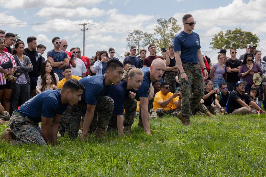 U.S. Marines with Headquarters and Support Battalion, Marine Corps Base Camp Pendleton, participate in the Jeopardy knowledge challenge during the Spartan De Mayo field meet at Paige Field House on Camp Pendleton, California, May 6, 2023. H&S Bn. participated in a field day event followed by a family day lunch and festivities in order to promote comradery, build unit cohesion, and provide our families with a supportive environment. (U.S. Marine Corps photo by Staff. Sergeant  Cervantes)