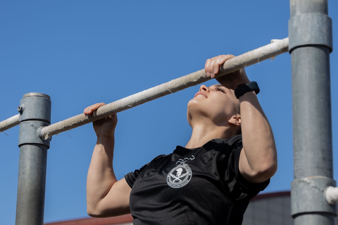 U.S. Marines with Headquarters and Service company, Headquarters and Support Battalion, Marine Corps Base Camp Pendleton, participate in the run down memory lane challenge during the Spartan De Mayo field meet at Paige Field House on Camp Pendleton, California, May 6, 2023. H&S Bn. participated in a field day event followed by a family day lunch and festivities in order to promote comradery, build unit cohesion, and provide our families with a supportive environment. (U.S. Marine Corps photo by Staff. Sergeant Cervantes)