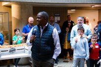 Naval Surface Warfare Center, Philadelphia Division (NSWCPD) Technical Director Nigel C. Thijs provides the opening remarks for the command’s “Take Our Children to Work Day” on April 27, 2023. (U.S. Navy Photo by Gary Ell/Released)