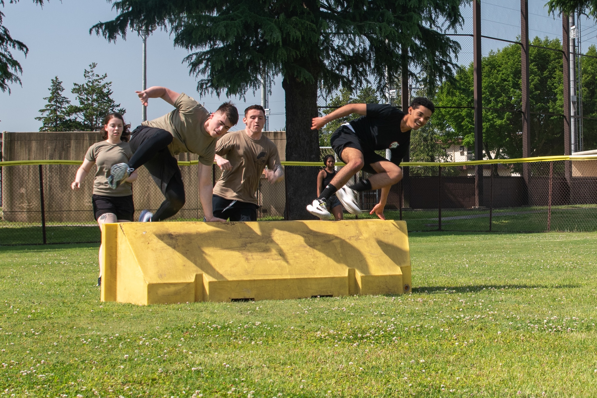 Team hurdle of road block