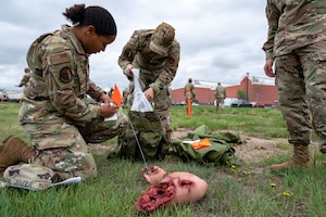 airmen mark up fake body parts