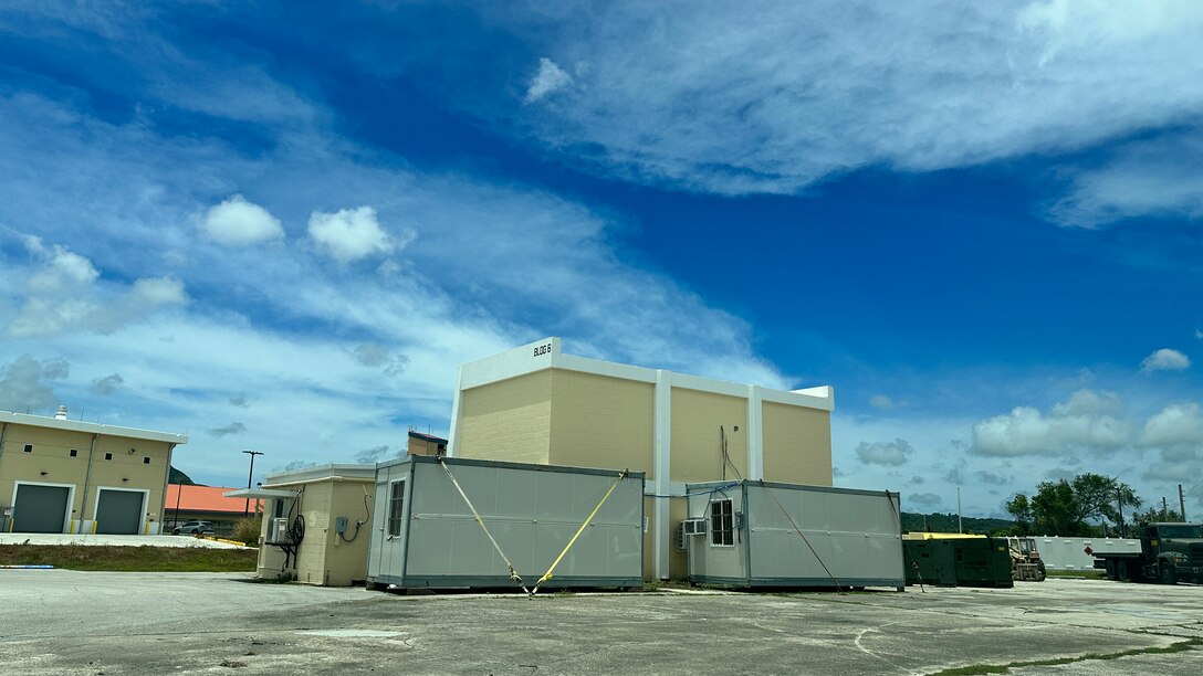 U.S. Coast Guard Forces Micronesia Sector Guam temporary buildings tied down