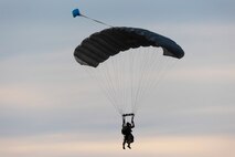 Marine Raider freefalls to the surface.