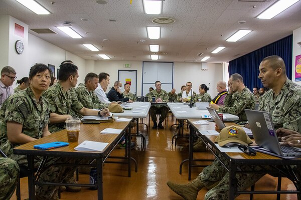 USNMRTC Yokosuka convenes the Hospital Command Center (HCC) during a large-scale, multi-day, joint-partner exercise to promote interoperability and readiness at USNH Yokosuka