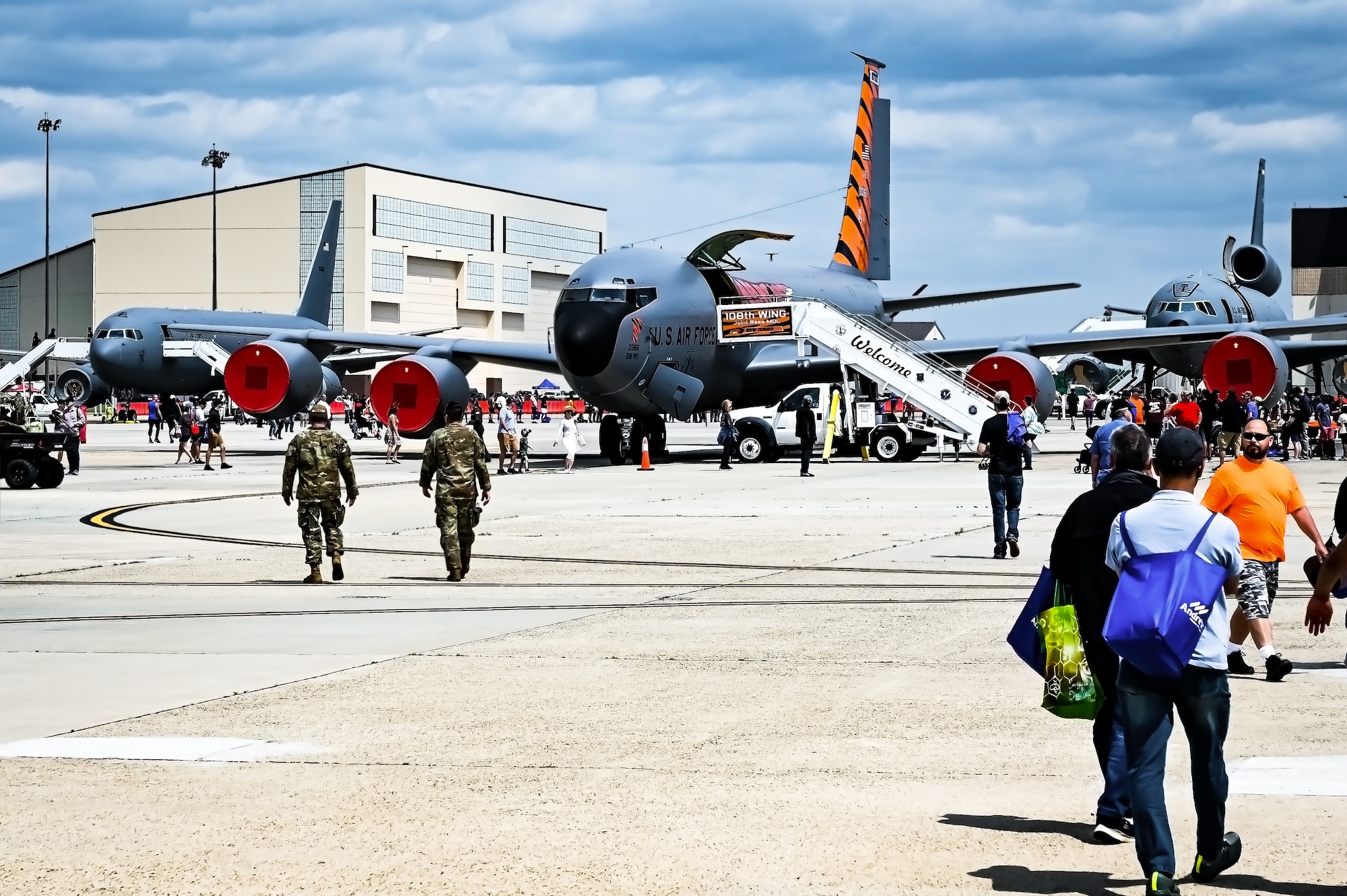 Power in the Pines returned after a five-year hiatus with the Air and Space Open House from 19-21 May, 2023, at Joint Base McGuire-Dix-Lakehurst, N.J. The ASOH is the largest public event held at JB MDL, showcasing air superiority from both the ground and sky. The flight line also displayed a variety of aircraft from many services of the military, as well as their guard and reserve components. These visuals served as a representation of JB MDL’s commitment to working with Joint Partners daily to support our national defense, and to thank the local community for its continued support.