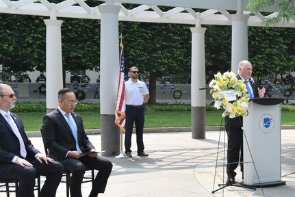 Director of the Army Criminal Investigation Division, Gregory D. Ford, leads a remembrance ceremony for fallen Army CID Special Agents at the National Law Enforcement Officers Memorial.