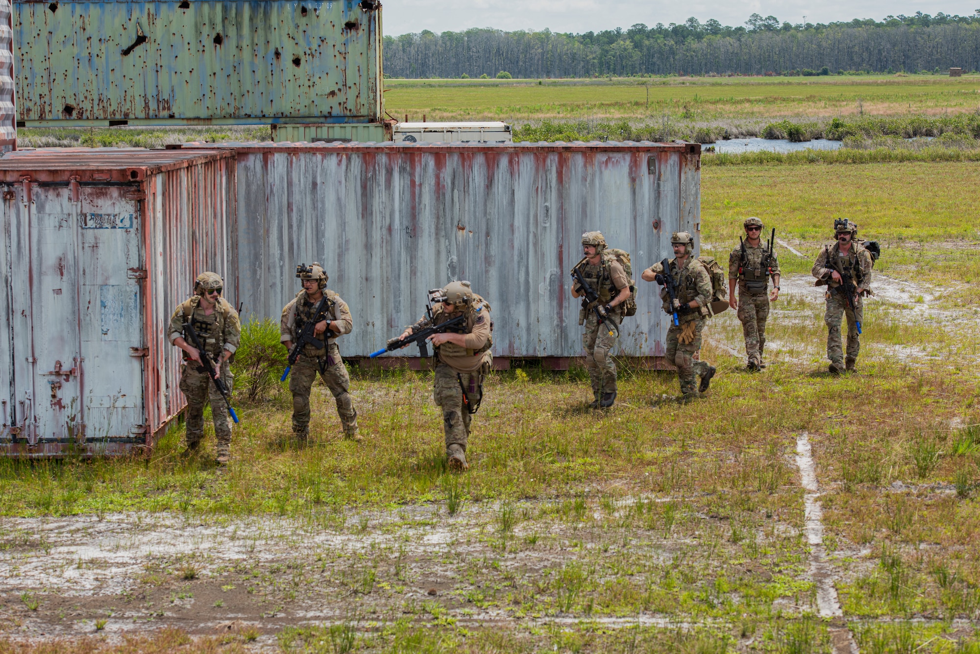 Airman moving to cover