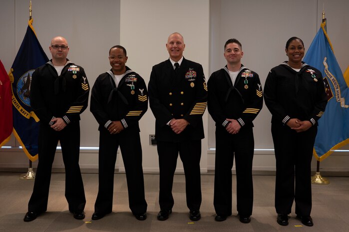 FALLS CHURCH, Va. (May 18, 2023) – Navy Medicine 2022 Sailor of the Year candidates are recognized during a ceremony at the Bureau of Medicine and Surgery headquarters, May 18, 2023. (U.S. Navy photo by Mass Communication Specialist 1st Class John Grandin/Released)