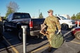 Senior Airman Sean Lake, 168th Wing, Alaska Air National Guard, loads gear at Eielson Air Force Base in preparation to help with debris-clearing operations in Circle, Alaska, May 23, 2023. Four Guardsmen and one member of the Alaska State Defense Force will assist with cleanup and flood recovery efforts at the request of the Alaska State Emergency Operations Center. (Alaska Air National Guard photo by Senior Master Sgt. Julie Avey)