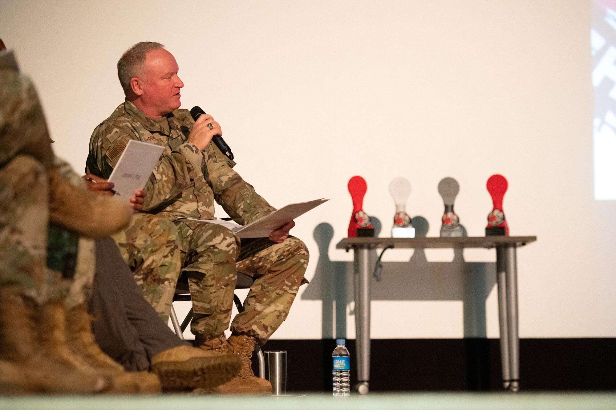 Competition judge asks participant a question