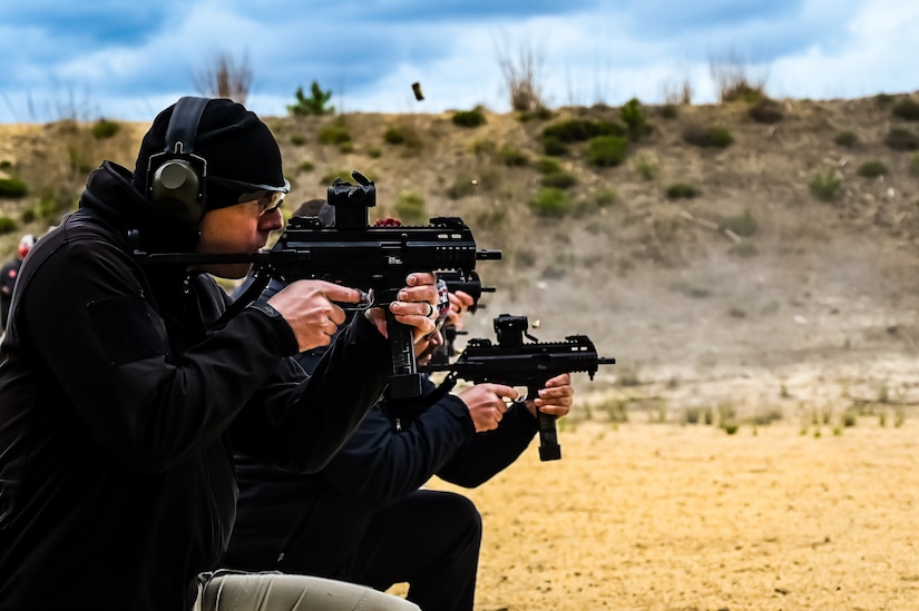 U.S. Army Reserve Criminal Investigation Division Special Agents participate in their annual training ‘Guardian Shield’ during May, 2023, at Joint Base McGuire-Dix-Lakehurst, N.J. CID is made up of professional, federal law enforcement officers who investigate felony crimes. CID Special Agents are commonly in suits and plain clothes as they conduct their investigations. Military Police officers are uniformed officers who may perform traffic duties on base, law and order policing, or detainee and detention operations abroad. Annual trainings like GS23 are essential to mission success not only for classroom and weapons qualifications, but also for agents to network and leverage experience from multiple law enforcement backgrounds.