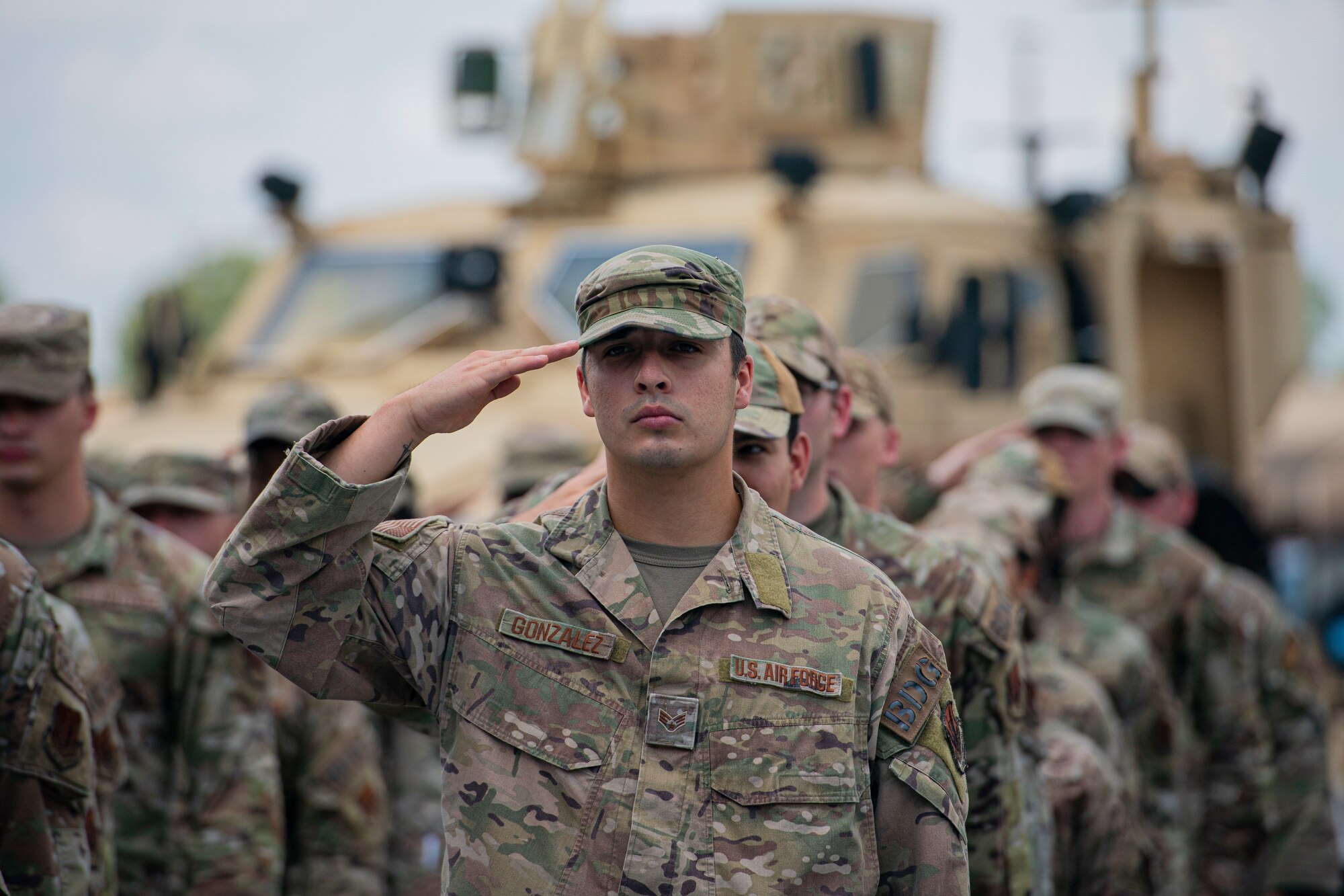 Airman salutes