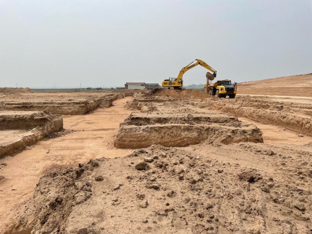 Helicopter Operations and Training Facility site work preparation on F.E. Warren AFB, Cheyenne, Wyo. (Photo by Luke Case)