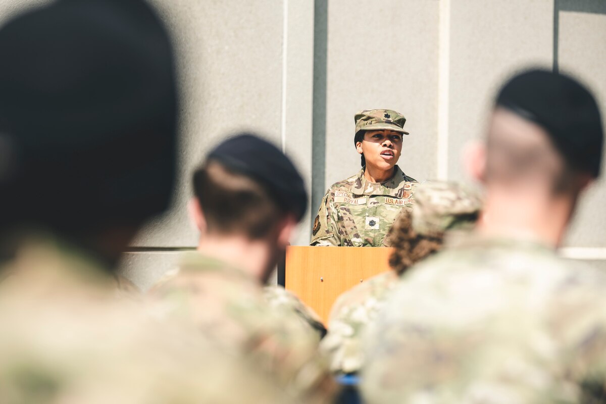 Leadership speaks at an event.