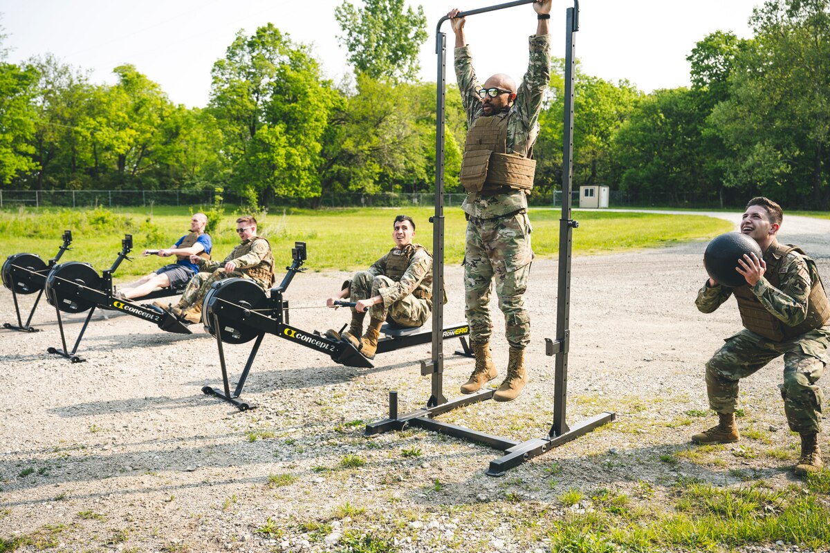 Airmen complete a physical challenge
