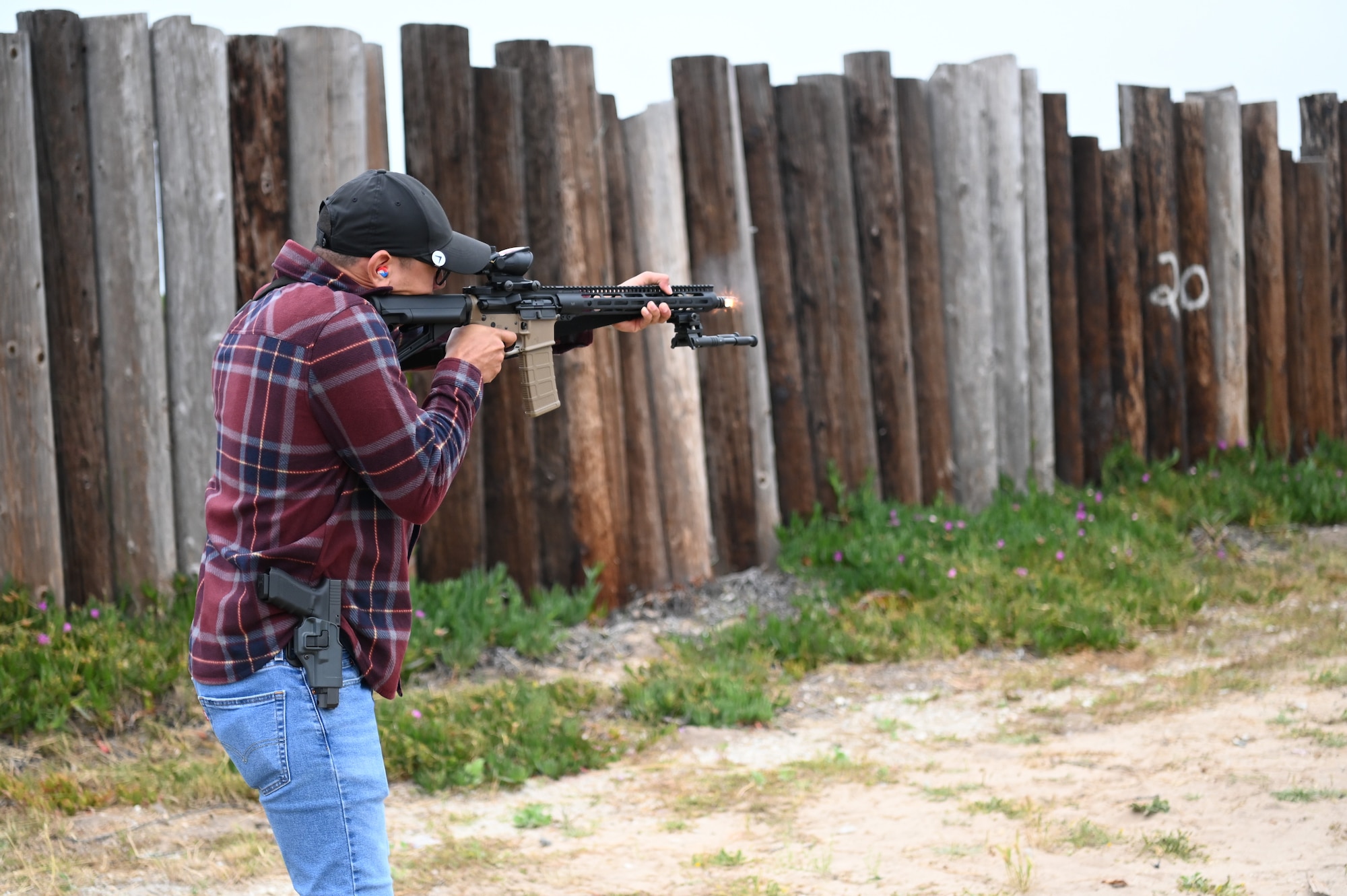 Members of the Vandenberg Rod and Gun Club participates in the shooting competition at Vandenberg Space Force Base, Calif., May 17, 2023. National Police Week offers honor, remembrance, and peer support, while allowing law enforcement, survivors, and citizens to gather and pay homage to those who gave their lives in the line of duty. (U.S. Space Force photo by Senior Airman Tiarra Sibley)