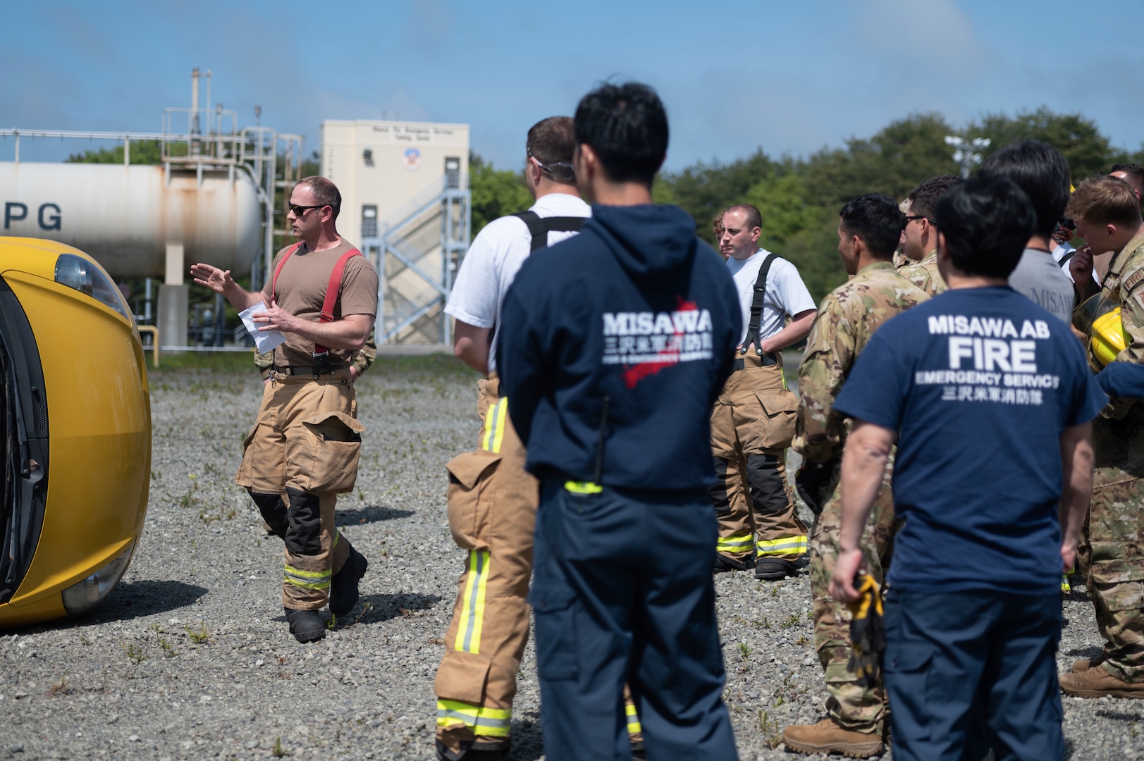 Firefighters complete extrication training.