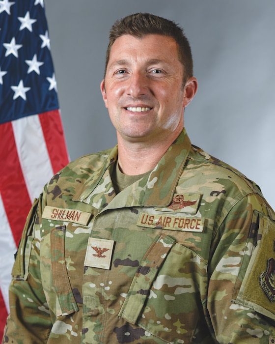 Col. Jeffrey D. Shulman, 8th Fighter Wing vice commander, poses for a studio portrait at Kunsan Air Base, Republic of Korea, May 25, 2023.