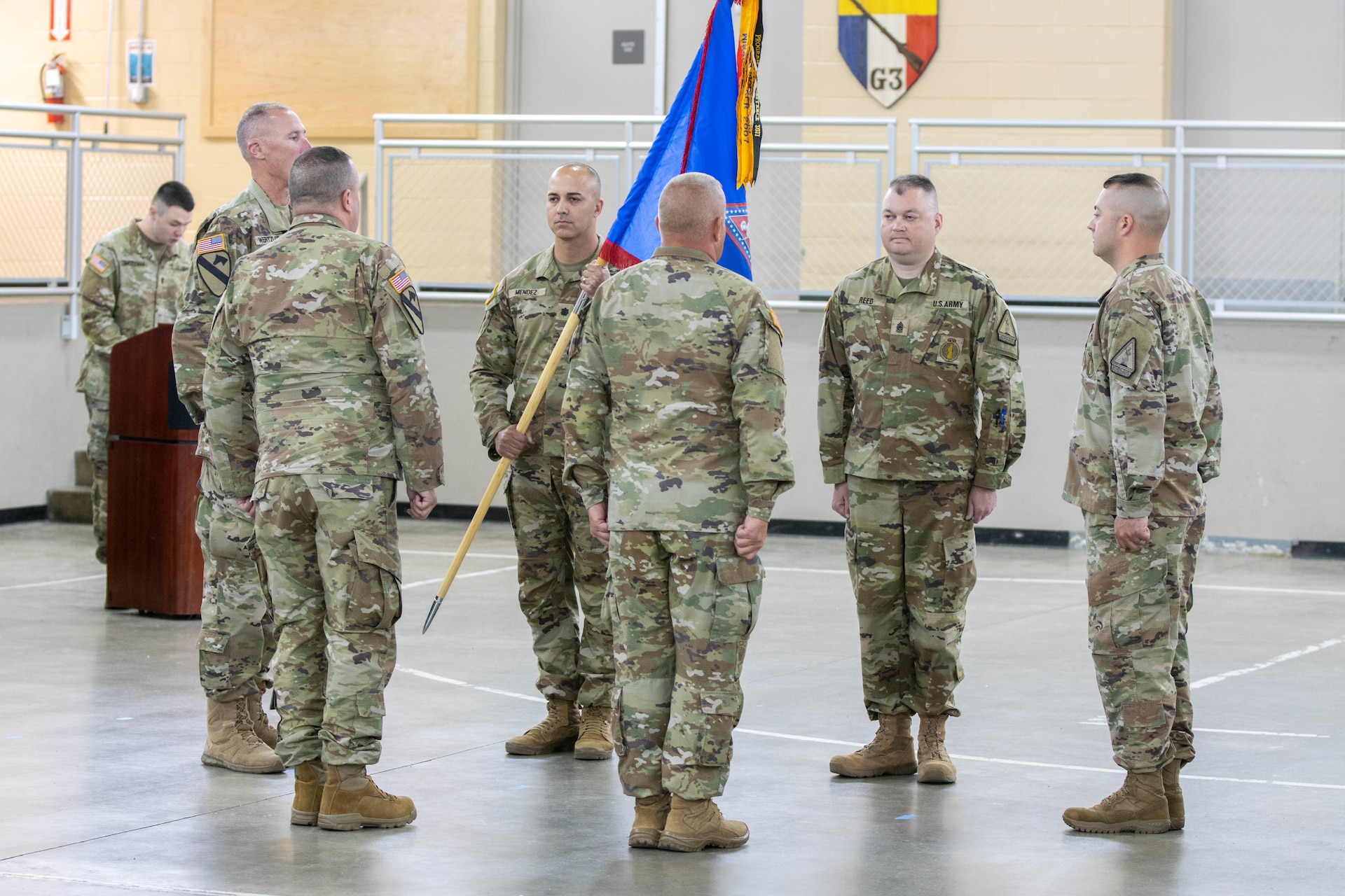 Lt. Col. Jacob McKinney relinquished command to Lt. Col. Jason Mendez, and Command Sgt. Maj. Johnnie Parton turned over responsibility to Command Sgt. Maj. Bryan Reed.