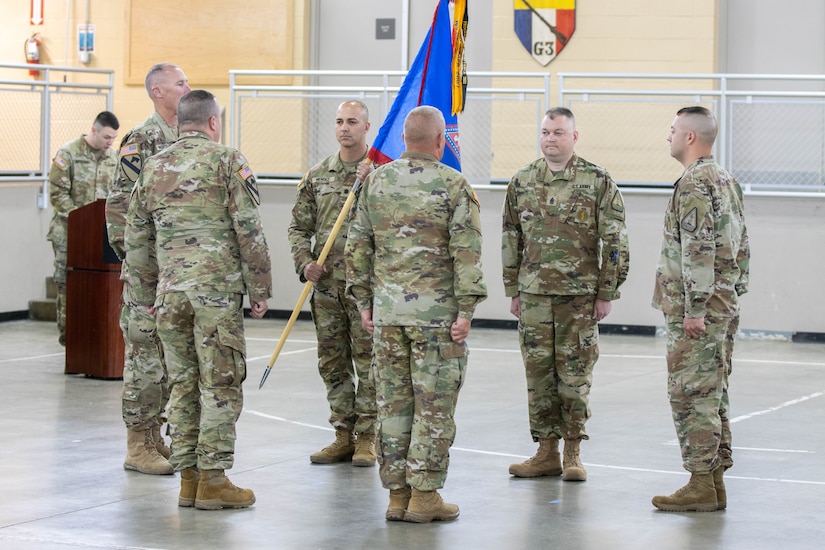 Lt. Col. Jacob McKinney relinquished command to Lt. Col. Jason Mendez, and Command Sgt. Maj. Johnnie Parton turned over responsibility to Command Sgt. Maj. Bryan Reed.