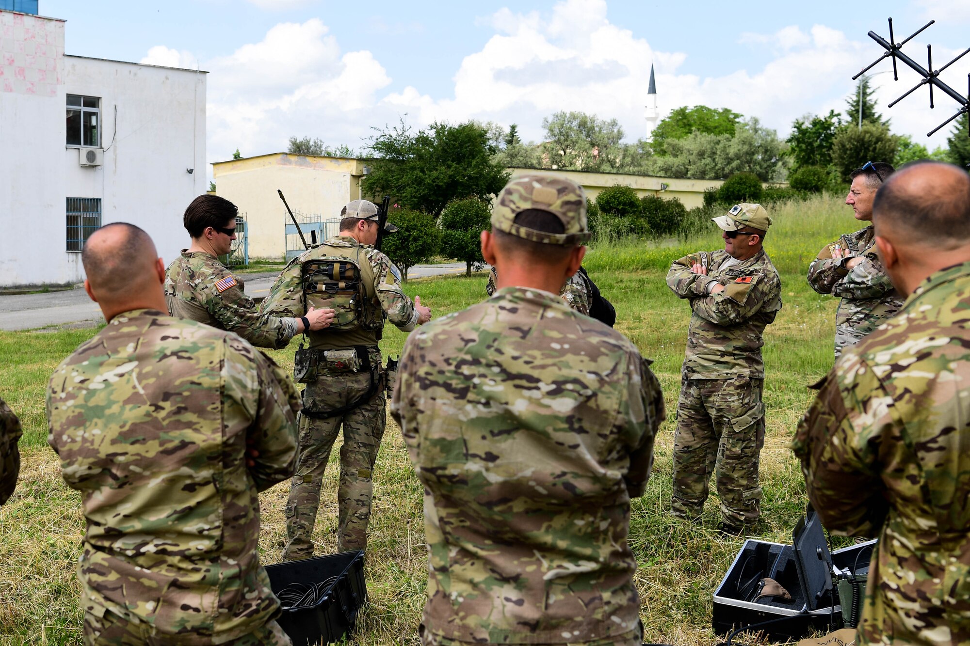 Pararescuemen assigned to the 57th Rescue Squadron perform training for the Albanian army special operations unit as part of exercise Astral Knight 2023