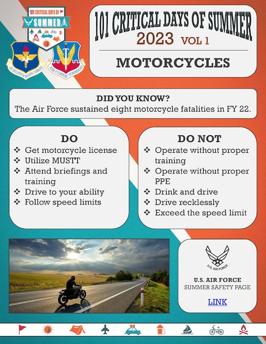 Graphic of 101 Critical Days of Summer Weekly Messaging - Volume 1: Motorcycles