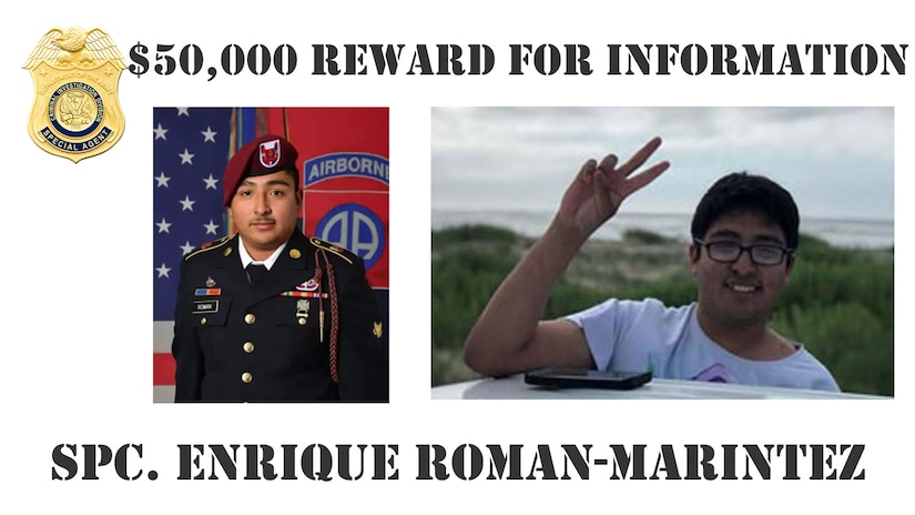 $50,000 Reward for Information: Spc. Enrique Roman-Martinez