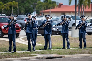 Honor guardsmen are responsible for performing at retirements, welcoming foreign and domestic dignitaries, military funerals, Prisoner of War and Missing in Action Hat Table ceremonies and conducting the presentation of The Colors. (U.S. Air Force photo by Airman 1st Class Zachary Foster)