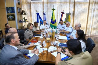 U.S. Army Gen. Laura Richardson, commander of U.S. Southern Command, meets with Brazil's Chief of the Joint Chiefs of Staff of the Armed Forces, Adm. Renato Rodrigues de Aguiar Freire, to discuss strengthening cooperation