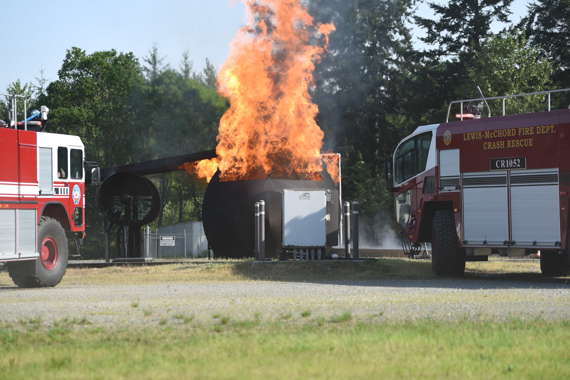 The MARE tested JBLM’s response to a simulated aircraft crash and ability to collaborate with other first responders and service members on base. (U.S. Air Force photo by Airman 1st Class Kylee Tyus)