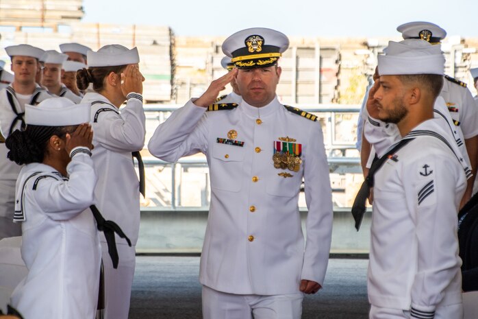 Cmdr. Corry Lougee relieved Arky as Paul Ignatius’ commanding officer in a ceremony presided over by Capt. Ed Sundberg, Commodore, Destroyer Squadron (DESRON) 60.