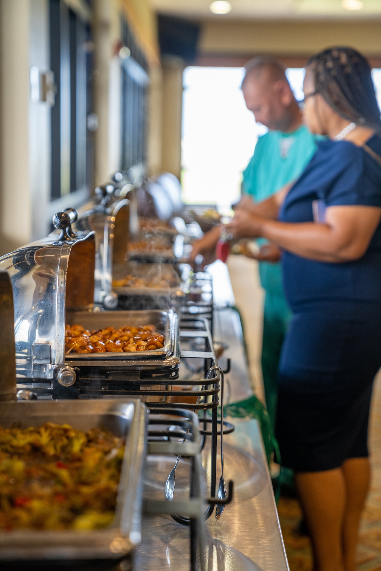 A variety of food is set up for guests during the Asian American and Pacific Islander Heritage Month social event at Keesler Air Force Base, Mississippi, May 24, 2023.