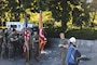 U.S. Marine Corps Col. Karin Fitzgerald, commanding officer of 2nd Supply Battalion, 2nd Marine Logistics Group, interacts with New Yorkers before a commemorative run to the 9/11 Memorial during Fleet Week New York (FWNY), May 25, 2023. FWNY 2023 provides an opportunity for the American public to meet Marines, Sailors, and Coast Guardsmen and see first-hand the latest capabilities of today’s maritime services. (U.S. Marine Corps photo by Cpl Meshaq Hylton)