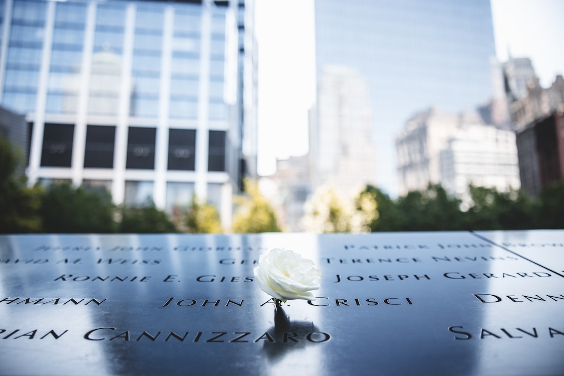 U.S. Marines and Sailors assigned to Special Purpose Marine Air-Ground Task Force – New York pay their respects to the victims of 9/11 after a commemorative run to the 9/11 Memorial during Fleet Week New York (FWNY), May 25, 2023. FWNY 2023 provides an opportunity for the American public to meet Marines, Sailors, and Coast Guardsmen and see first-hand the latest capabilities of today’s maritime services. (U.S. Marine Corps photo by Cpl Meshaq Hylton)