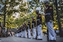 The U.S. Marine Corps Silent Drill Platoon performs at the 9/11 Memorial during Fleet Week New York (FWNY), May 25, 2023. FWNY 2023 provides an opportunity for the American public to meet Marines, Sailors, and Coast Guardsmen and see first-hand the latest capabilities of today’s maritime services. (U.S. Marine Corps photo by Cpl Meshaq Hylton)